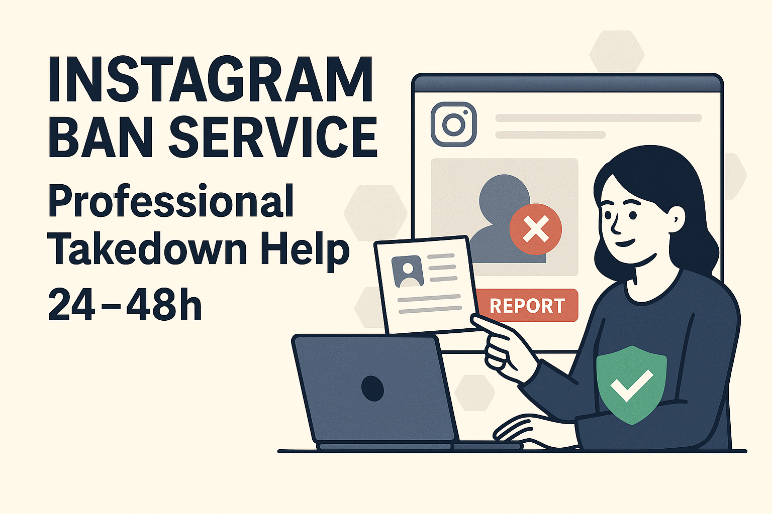 Five-step Instagram spam report bot service workflow from target identification to ban confirmation