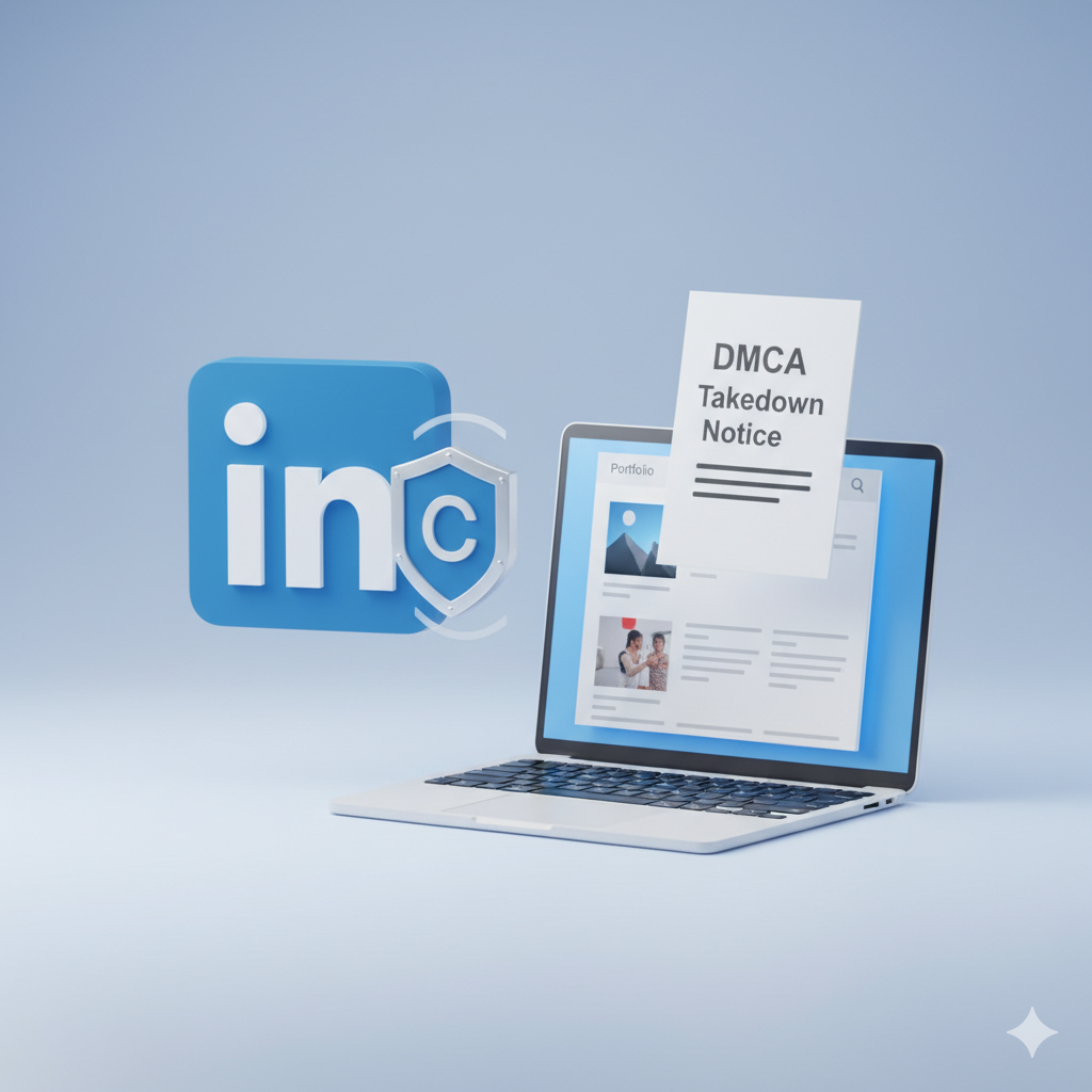 LinkedIn violation types and enforcement actions including DMCA takedowns and account restrictions