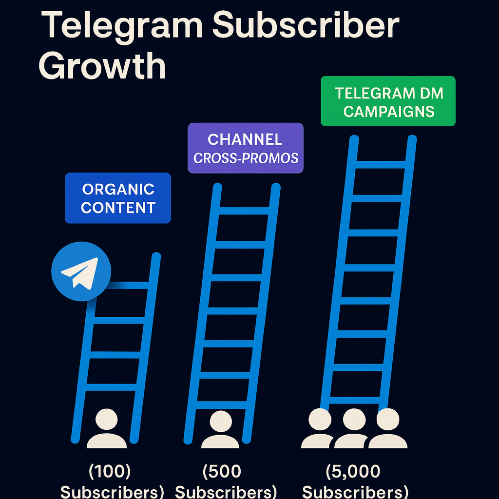Growth comparison chart showing subscriber acquisition rates for DIY versus professional Telegram Mass DM campaigns
